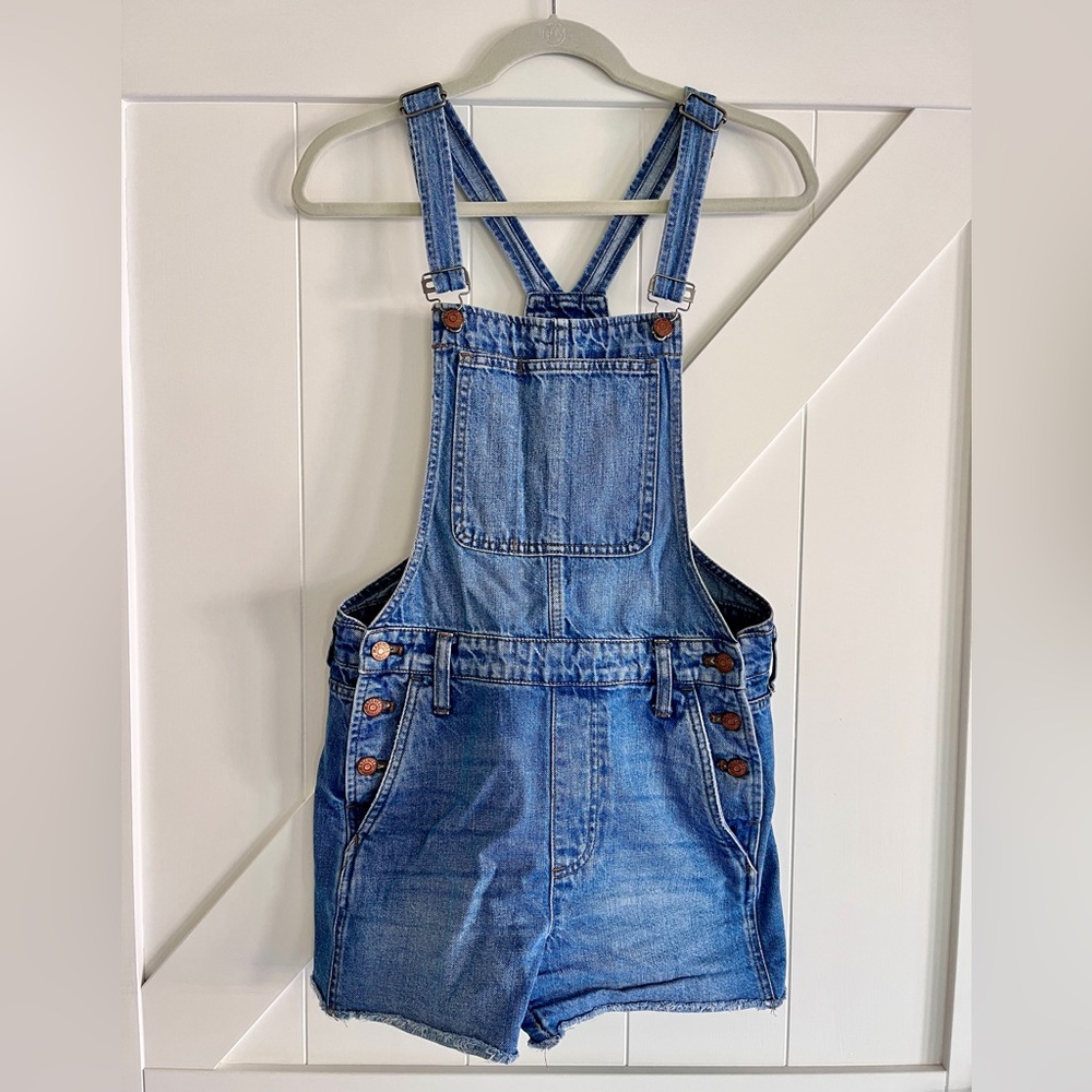 Women’s Madewell Blue Jean Short Overalls